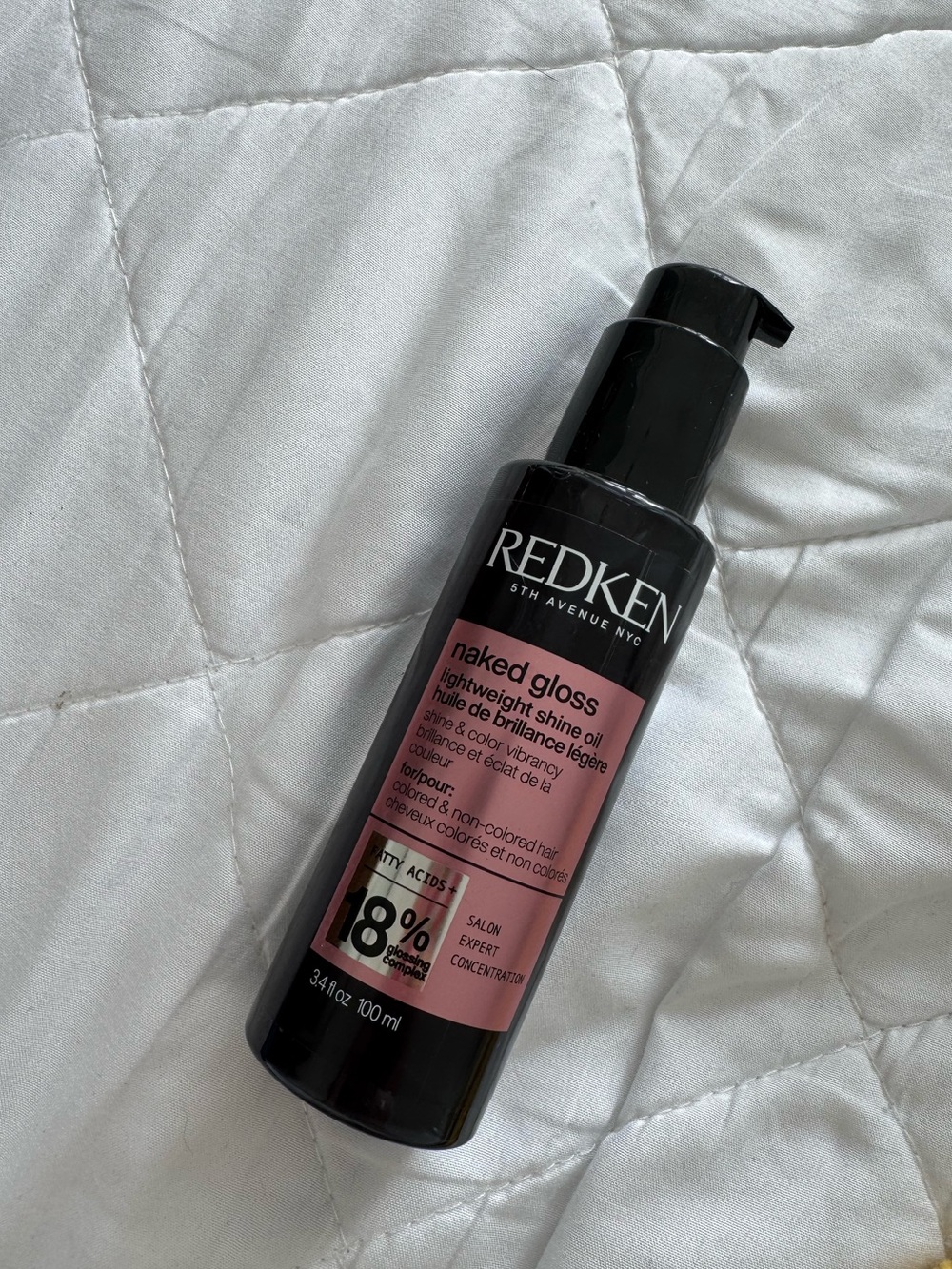 Redken named gloss hair oil